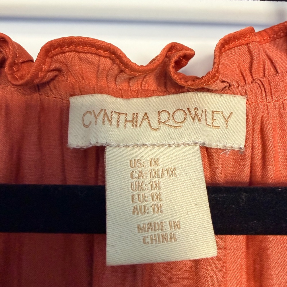 Cynthia Rowley Orange Ruffle Blouse - Picture 3 of 4